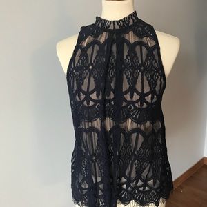 Lace blue top